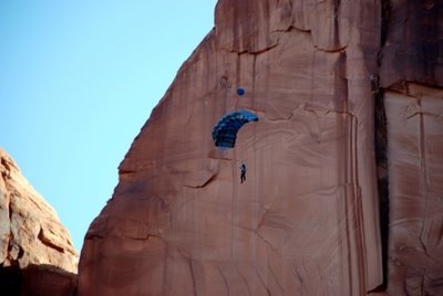 Base Jumping Along Kane Creek Road Near Moab, UT