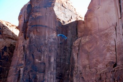 Base Jumping Along Kane Creek Road Near Moab, UT