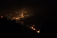 Lights of Manitou Springs in the Snow