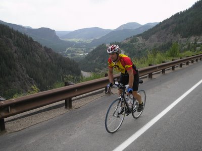 Climbing Wolf Creek Pass, Race Across America 2006