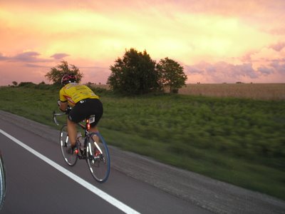 Leaving El Dorado, KS, Race Across America 2006