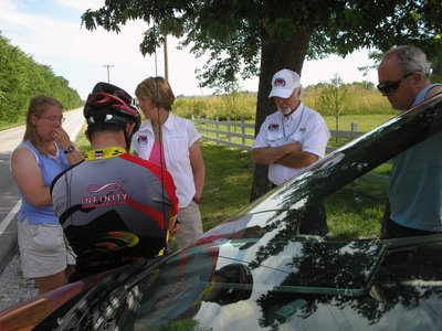 Meeting with Mike and Cindy Roark, Race Across America 2006