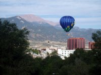 Hot Air Balloon Over Downtown Colorado Springs