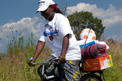 Caregiver Using a Bike Provided by World Bicycle Relief