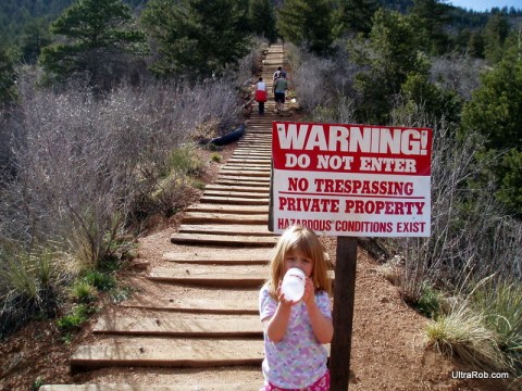 Manitou Incline No Trespassing Sign