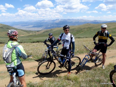 Lifetime Fitness Founder and Others at Top of Columbine Climb