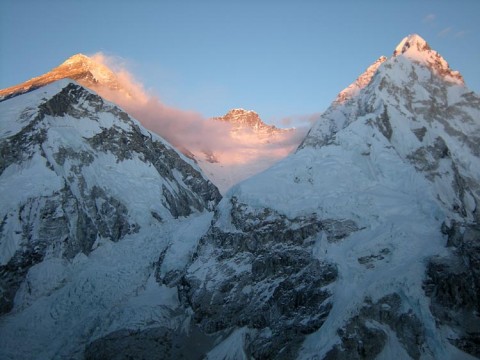Everest, Lhotse and Nipse viewed from the Pumori base camp Everest, Lhotse and Nipse viewed from the Pumori base camp