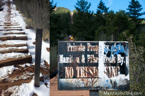 Manitou Incline No Trespassing Sign Removed